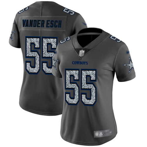 Personalized Cowboys #55 Leighton Vander Esch Gray Static Women’s Stitched Football Untouchable Limited Jersey