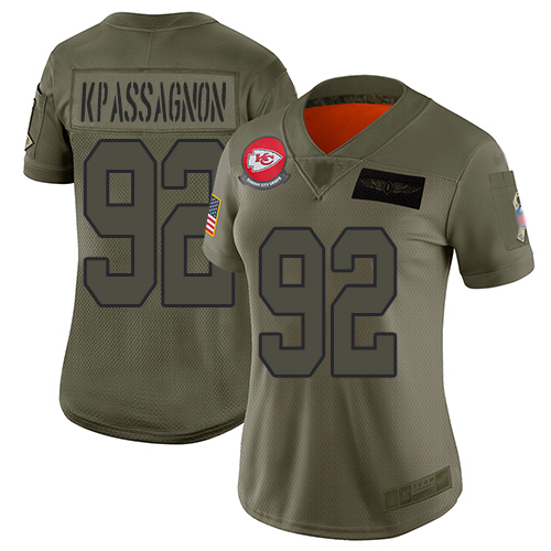 Personalized Chiefs #92 Tanoh Kpassagnon Camo Women’s Stitched Football Limited 2019 Salute to Service Jersey