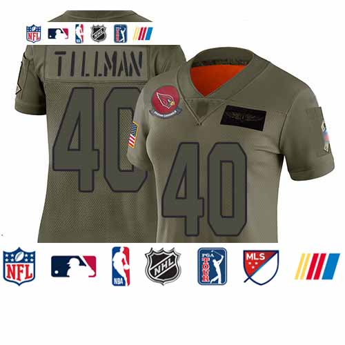 Personalized Cardinals #40 Pat Tillman Camo Women’s Stitched Football Limited 2019 Salute to Service Jersey