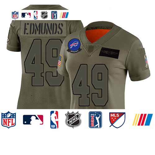 Personalized Bills #49 Tremaine Edmunds Camo Women’s Stitched Football Limited 2019 Salute to Service Jersey