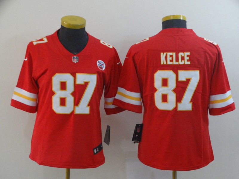 Personalized Women Chiefs 87 Travis Kelce Red Women Untouchable Limited Jersey