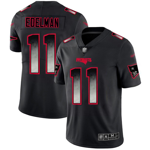 Personalized Patriots #11 Julian Edelman Black Men’s Stitched Football Untouchable Limited Smoke Fashion Jersey