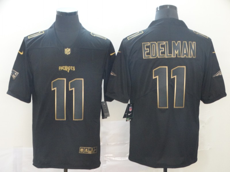Personalized Patriots 11 Julian Edelman Black Gold Untouchable Limited Jersey