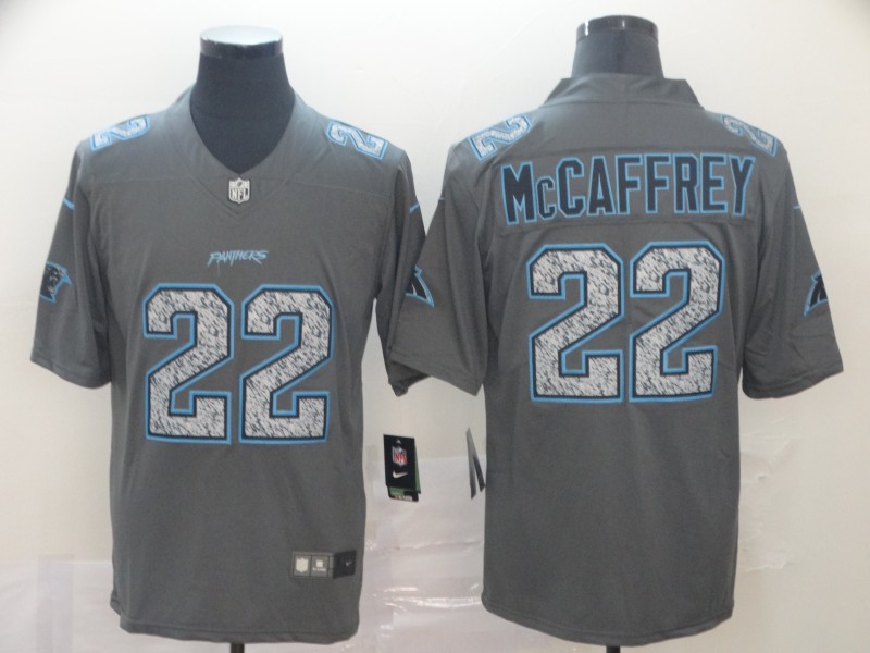 Personalized Panthers 22 Christian McCaffrey Gray Camo Untouchable Limited Jersey