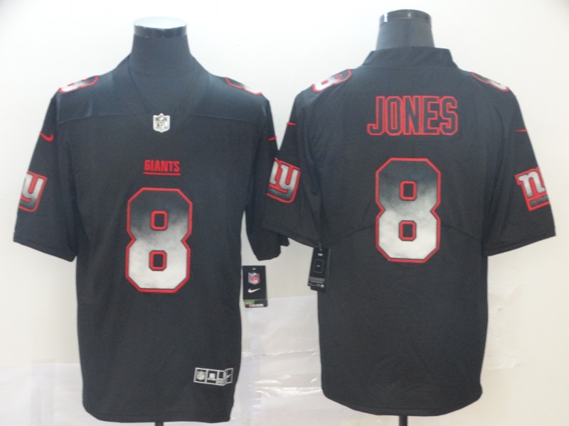 Personalized Giants 8 Daniel Jones Black Arch Smoke Untouchable Limited Jersey