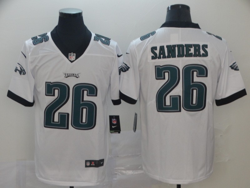Personalized Eagles 26 Miles Sanders White Untouchable Limited Jersey