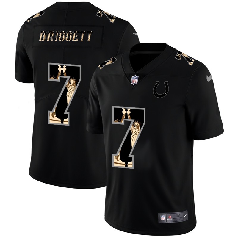 Personalized Colts 7 Jacoby Brissett Black Statue Of Liberty Limited Jersey