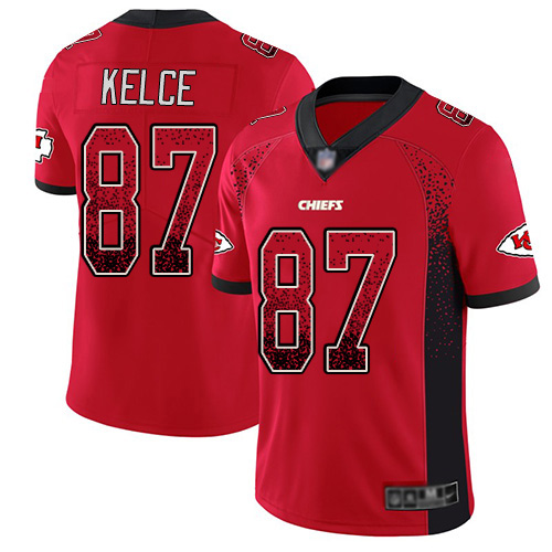 Personalized Chiefs #87 Travis Kelce Red Team Color Men’s Stitched Football Limited Rush Drift Fashion Jersey