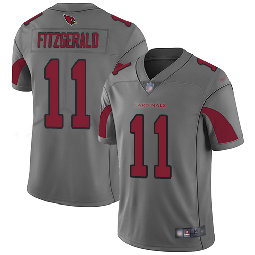 Personalized Cardinals #11 Larry Fitzgerald Silver Men’s Stitched Football Limited Inverted Legend Jersey
