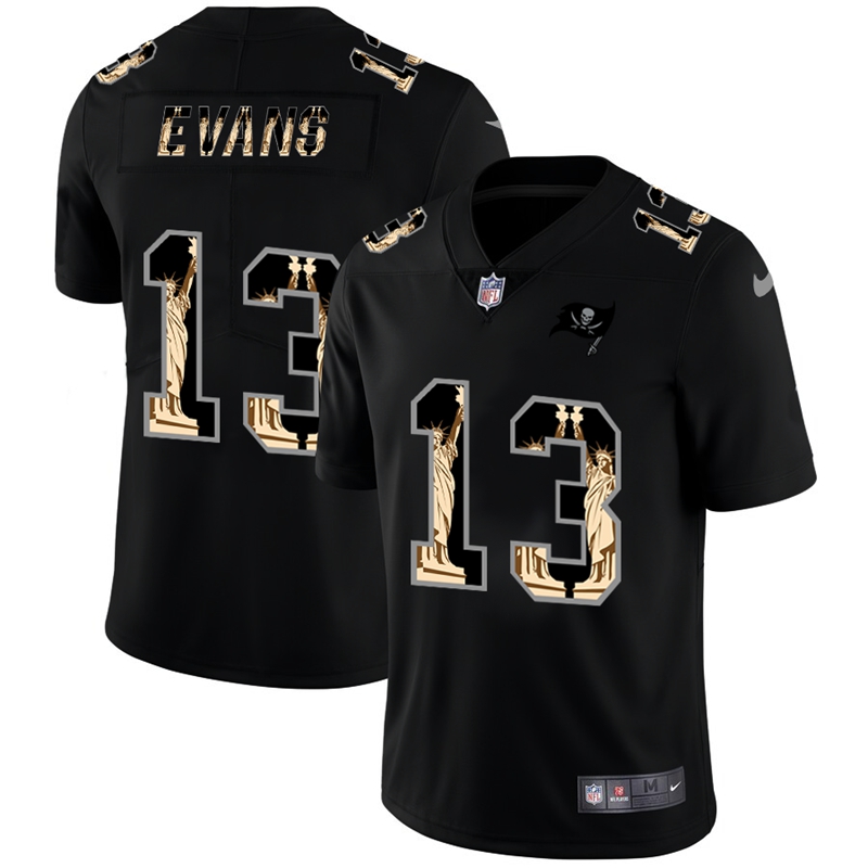 Personalized Buccaneers 13 Mike Evans Black Statue Of Liberty Limited Jersey