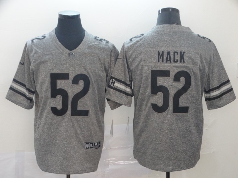 Personalized Bears 52 Khalil Mack Gray Gridiron Gray Untouchable Limited Jersey