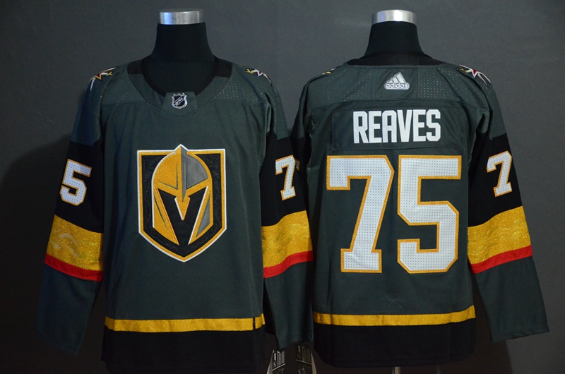 Personalized Vegas Golden Knights 75 Ryan Reaves Gray With Special Glittery Logo Jersey