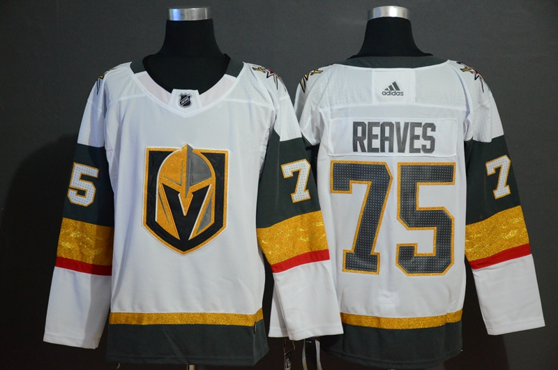 Personalized Vegas Golden Knights 75 Ryan Reaves White With Special Glittery Logo Jersey