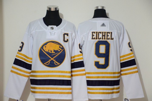 Personalized Sabres #9 Jack Eichel White 50th Season Authentic Stitched Hockey Jersey