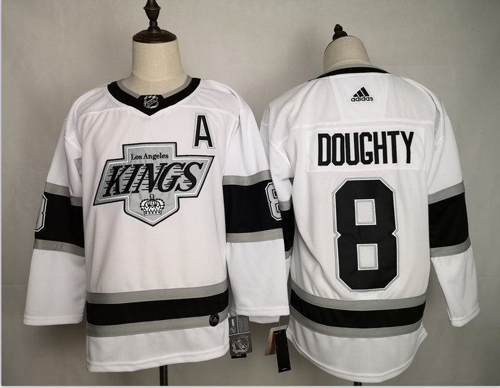 Personalized Kings 8 Drew Doughty White Jersey