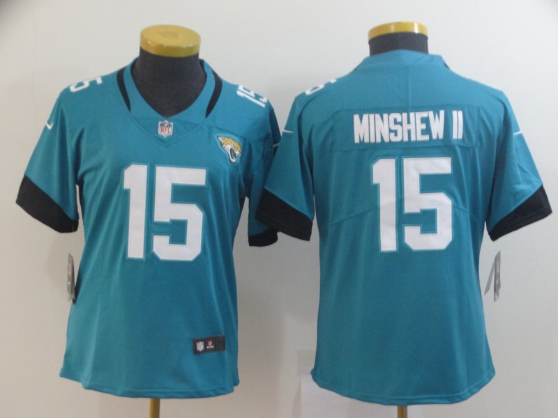 Personalized Jaguars 15 Gardner Minshew II Teal Women Untouchable Limited Jersey