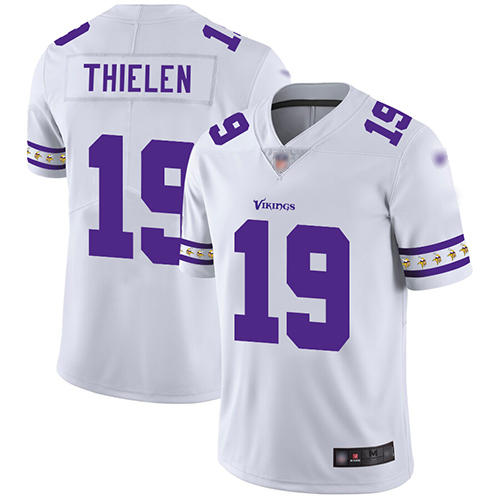 Personalized Vikings #19 Adam Thielen White Men’s Stitched Football Limited Team Logo Fashion Jersey
