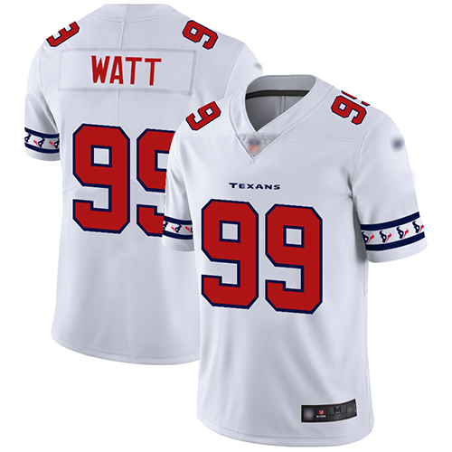 Personalized Texans #99 J.J. Watt White Men’s Stitched Football Limited Team Logo Fashion Jersey
