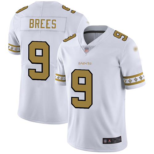 Personalized Saints #9 Drew Brees White Men’s Stitched Football Limited Team Logo Fashion Jersey