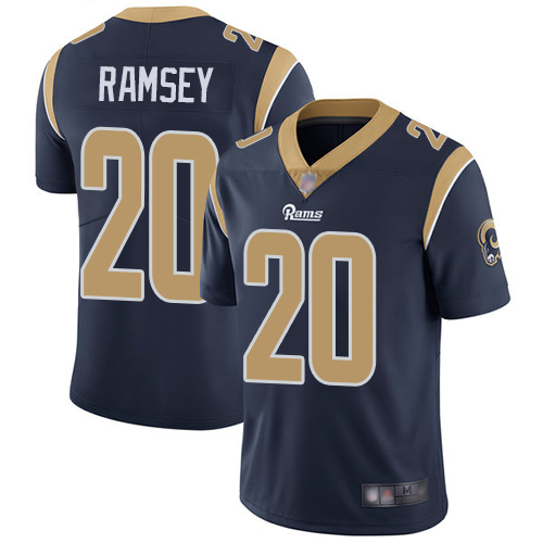Personalized Rams #20 Jalen Ramsey Navy Blue Team Color Men’s Stitched Football Untouchable Limited Jersey