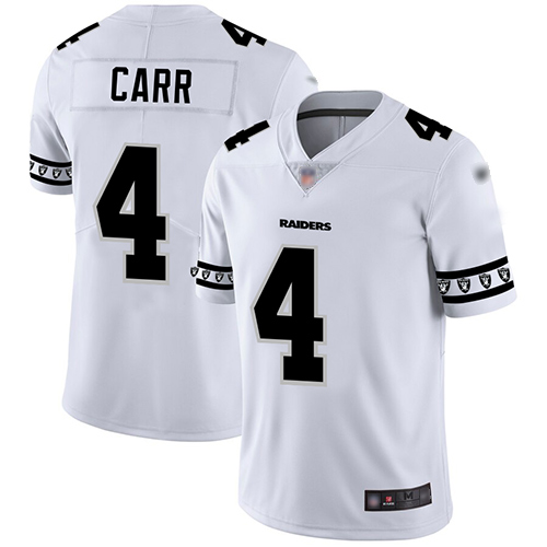 Personalized Raiders #4 Derek Carr White Men’s Stitched Football Limited Team Logo Fashion Jersey