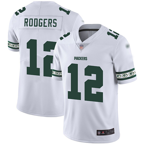 Personalized Packers #12 Aaron Rodgers White Men’s Stitched Football Limited Team Logo Fashion Jersey