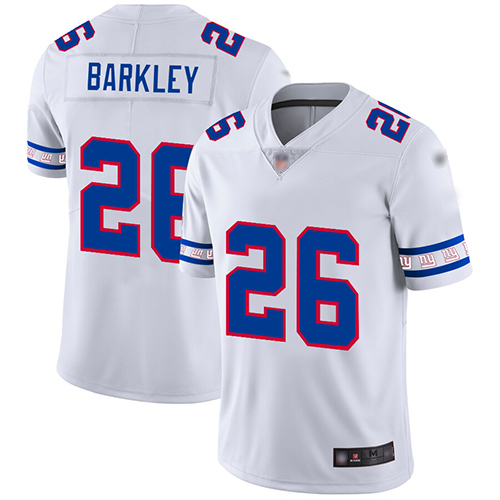 Personalized Giants #26 Saquon Barkley White Men’s Stitched Football Limited Team Logo Fashion Jersey