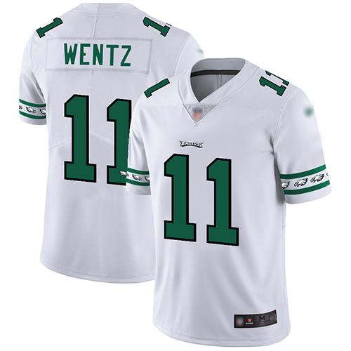 Personalized Eagles #11 Carson Wentz White Men’s Stitched Football Limited Team Logo Fashion Jersey