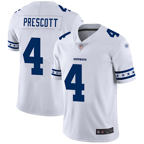 Personalized Cowboys #4 Dak Prescott White Men’s Stitched Football Limited Team Logo Fashion Jersey