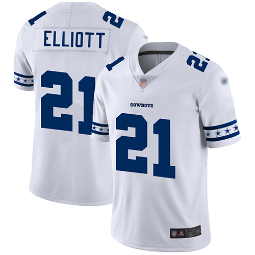Personalized Cowboys #21 Ezekiel Elliott White Men’s Stitched Football Limited Team Logo Fashion Jersey