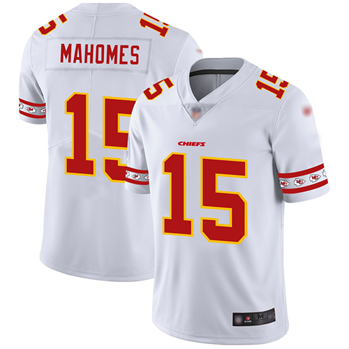 Personalized Chiefs #15 Patrick Mahomes White Men’s Stitched Football Limited Team Logo Fashion Jersey