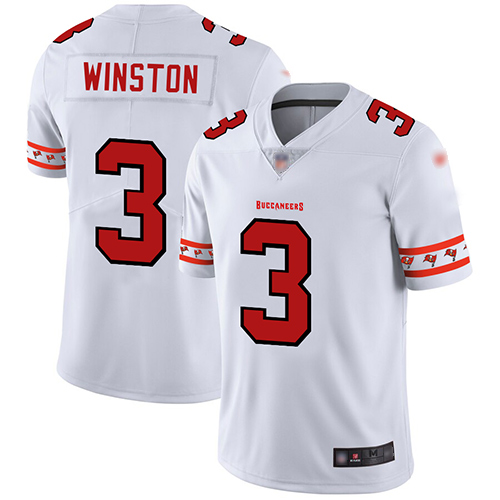 Personalized Buccaneers #3 Jameis Winston White Men’s Stitched Football Limited Team Logo Fashion Jersey