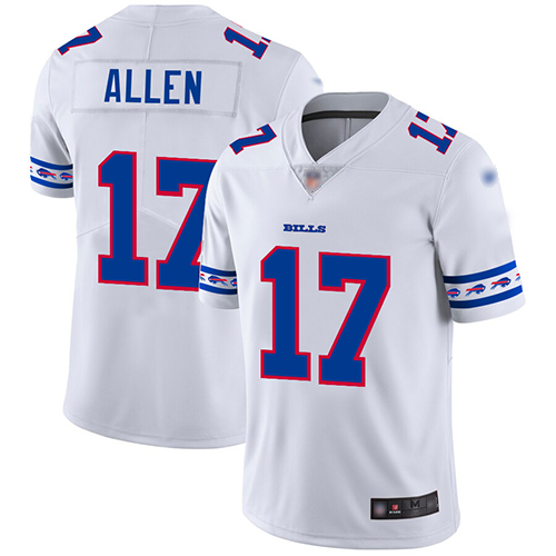 Personalized Bills #17 Josh Allen White Men’s Stitched Football Limited Team Logo Fashion Jersey