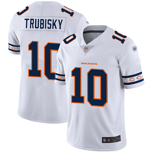 Personalized Bears #10 Mitchell Trubisky White Men’s Stitched Football Limited Team Logo Fashion Jersey