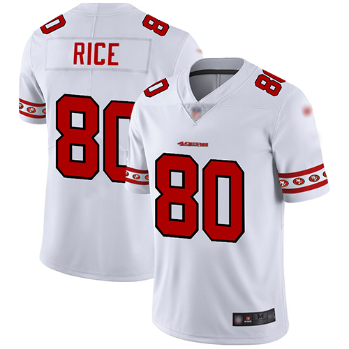 Personalized 49ers #80 Jerry Rice White Men’s Stitched Football Limited Team Logo Fashion Jersey