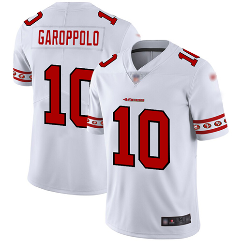 Personalized 49ers #10 Jimmy Garoppolo White Men’s Stitched Football Limited Team Logo Fashion Jersey