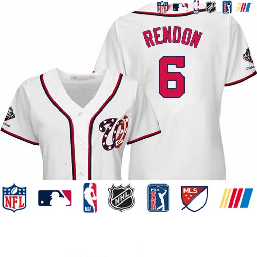 Personalized Nationals #6 Anthony Rendon White Home 2019 World Series Champions Women’s Stitched Baseball Jersey