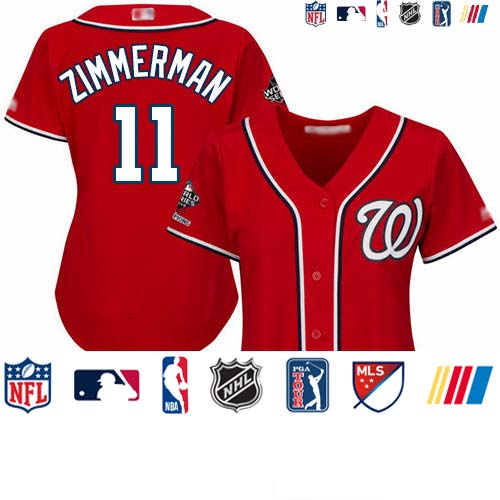 Personalized Nationals #11 Ryan Zimmerman Red Alternate 2019 World Series Champions Women’s Stitched Baseball Jersey