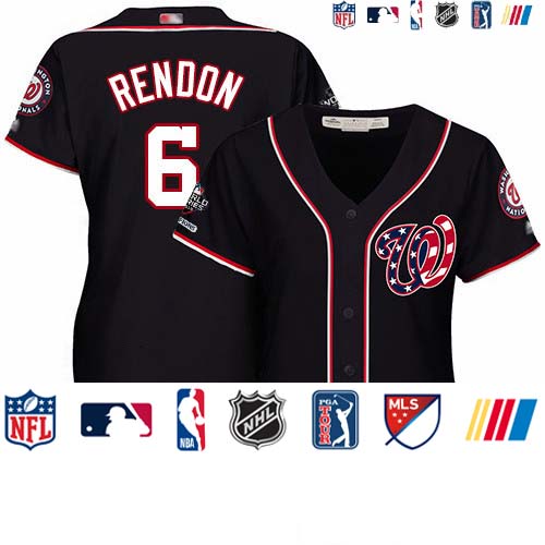 Personalized Nationals #6 Anthony Rendon Navy Blue Alternate 2019 World Series Champions Women’s Stitched Baseball Jersey