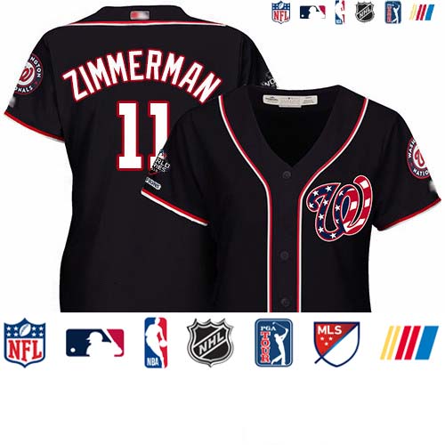 Personalized Nationals #11 Ryan Zimmerman Navy Blue Alternate 2019 World Series Champions Women’s Stitched Baseball Jersey