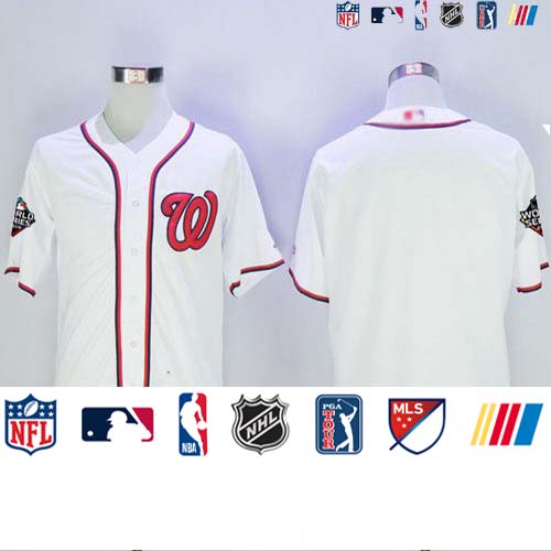 Personalized Nationals Blank White New Cool Base 2019 World Series Champions Stitched Baseball Jersey