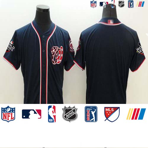Personalized Nationals Blank Navy Blue Flexbase Authentic Collection 2019 World Series Champions Stitched Baseball Jersey