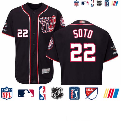Personalized Nationals #22 Juan Soto Navy Blue Flexbase Authentic Collection 2019 World Series Champions Stitched Baseball Jersey