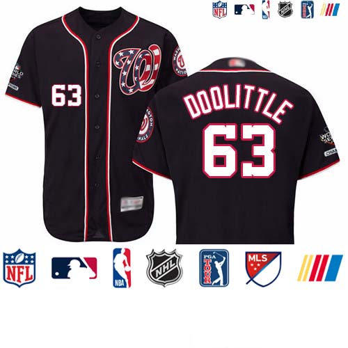 Personalized Nationals #63 Sean Doolittle Navy Blue Flexbase Authentic Collection 2019 World Series Champions Stitched Baseball Jersey