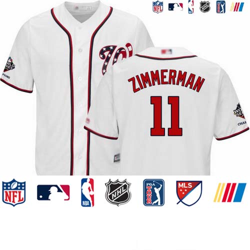 Personalized Nationals #11 Ryan Zimmerman White New Cool Base 2019 World Series Champions Stitched Baseball Jersey