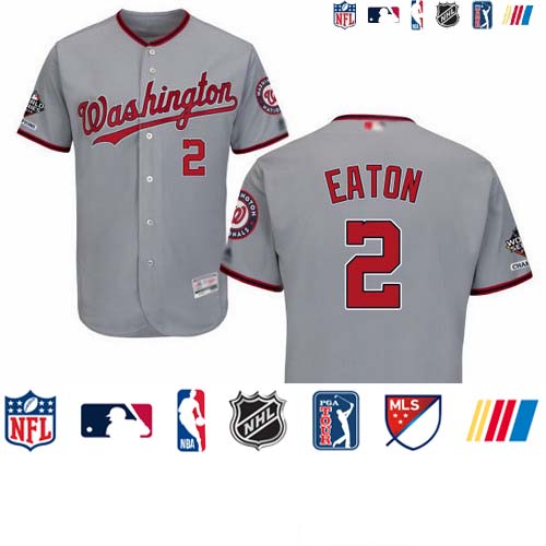 Personalized Nationals #2 Adam Eaton Grey Flexbase Authentic Collection 2019 World Series Champions Stitched Baseball Jersey