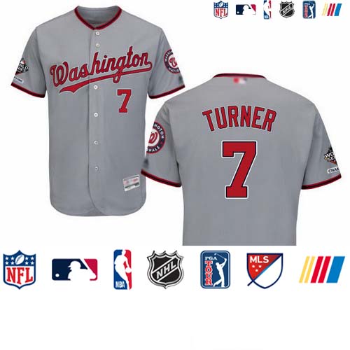Personalized Nationals #7 Trea Turner Grey Flexbase Authentic Collection 2019 World Series Champions Stitched Baseball Jersey