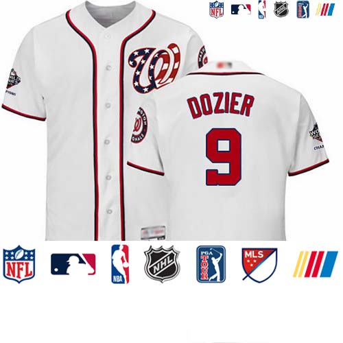 Personalized Nationals #9 Brian Dozier White Flexbase Authentic Collection 2019 World Series Champions Stitched Baseball Jersey