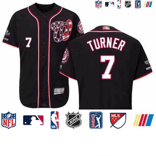 Personalized Nationals #7 Trea Turner Navy Blue Flexbase Authentic Collection 2019 World Series Champions Stitched Baseball Jersey