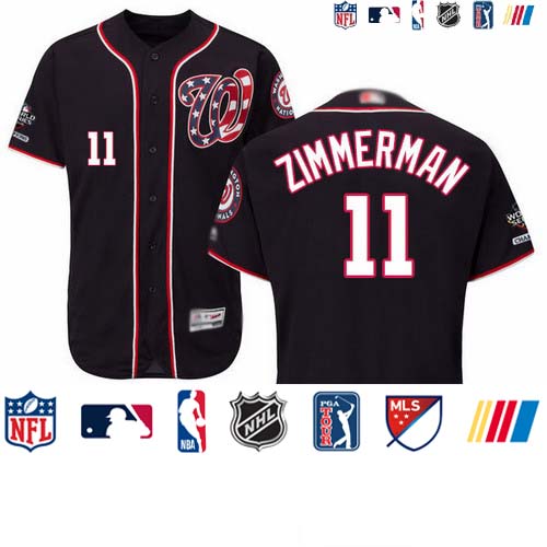Personalized Nationals #11 Ryan Zimmerman Navy Blue Flexbase Authentic Collection 2019 World Series Champions Stitched Baseball Jersey